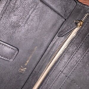 INC Black Leather Wallet-Purse with Butterfly Gold Accents